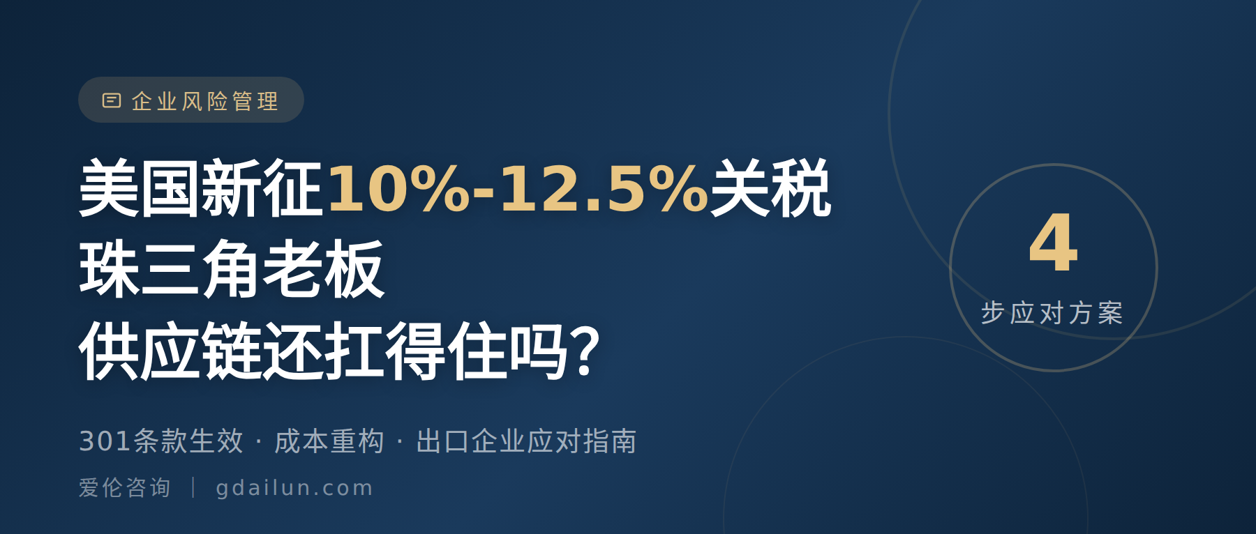 美国新征10%-12.5%关税：珠三角老板，你的供应链还扛得住吗？
