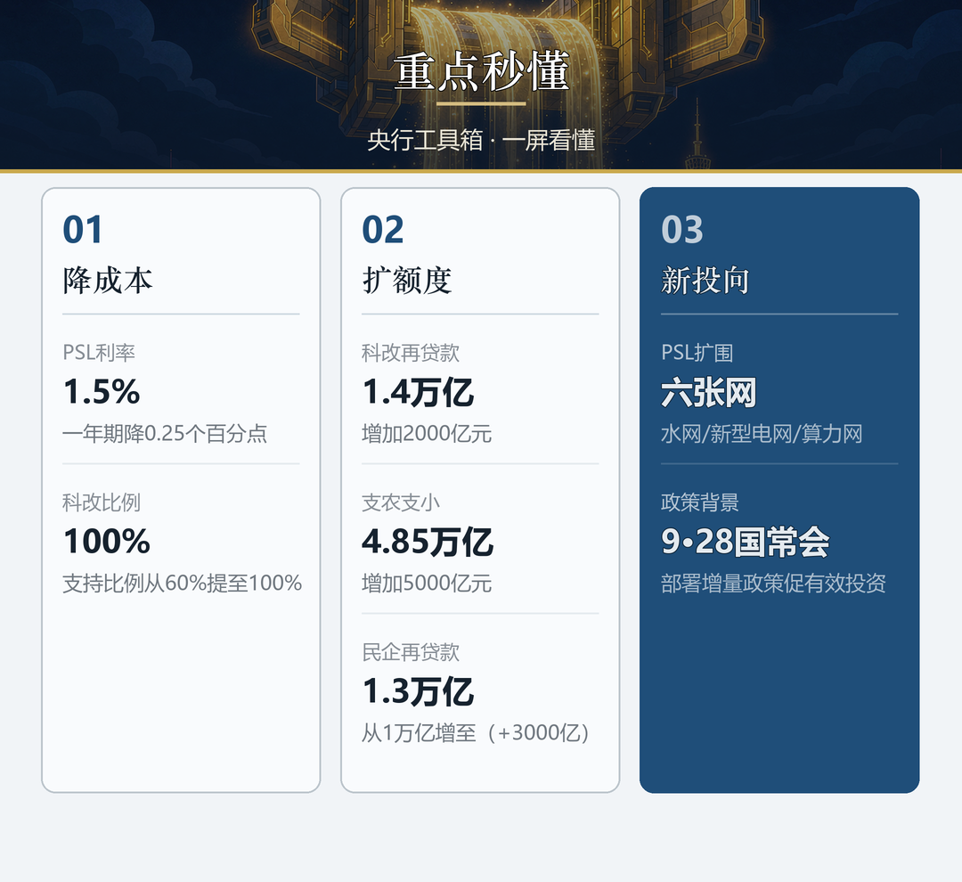 重点秒懂：降成本、扩额度、新投向