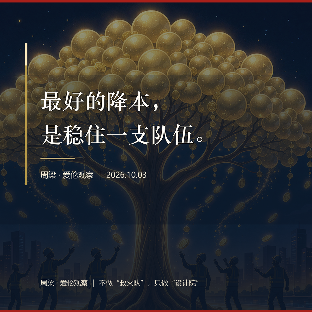 金句：最好的降本，是稳住一支队伍。